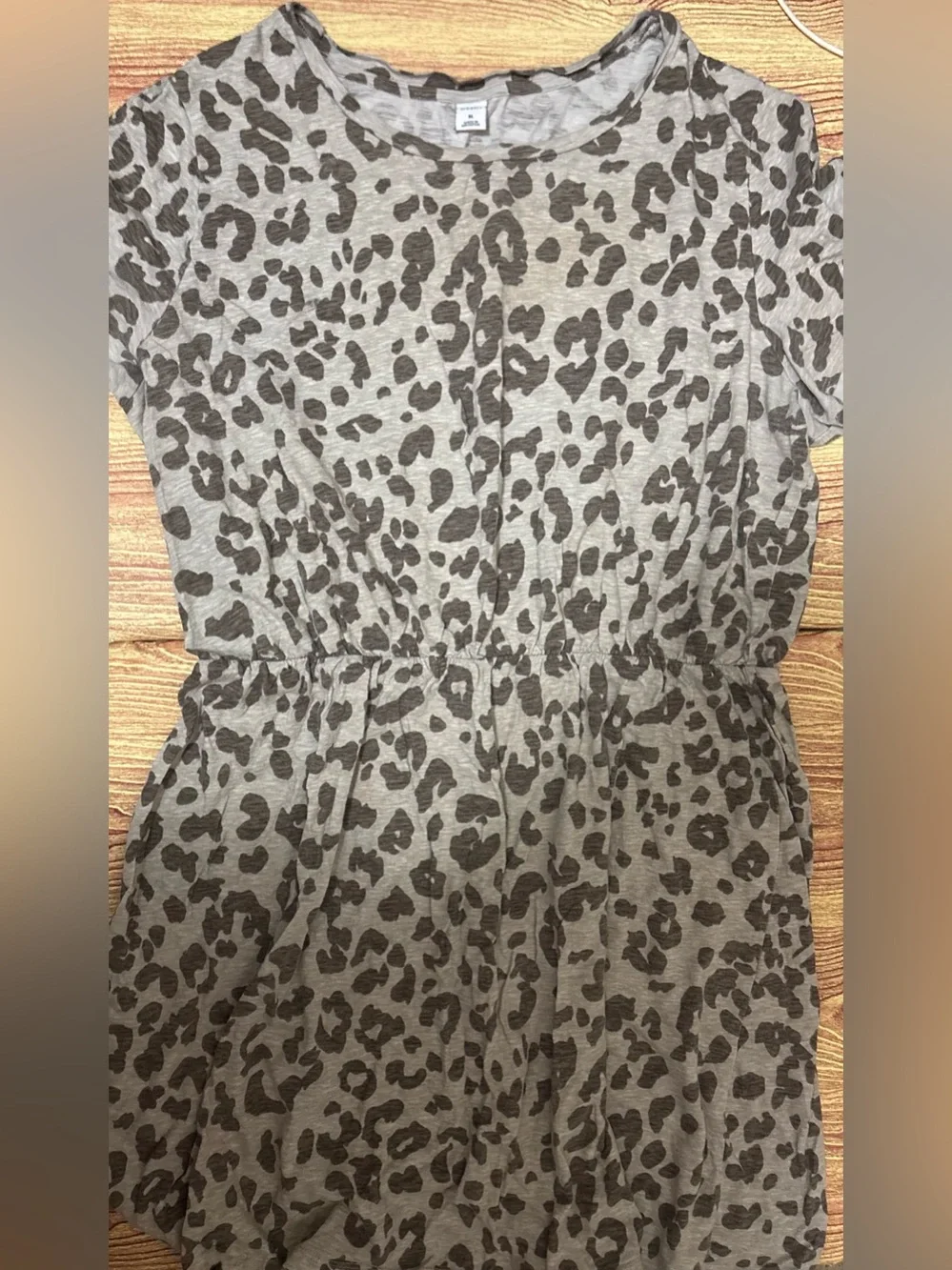 Old Navy Gray Leopard-Print Casual Dress